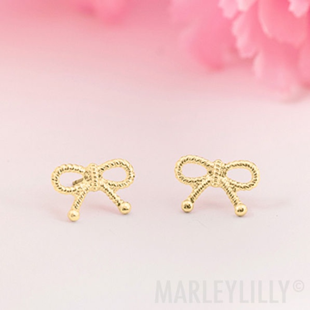 Marley Lilly Nautical Bow Earrings - Picture 2 of 2